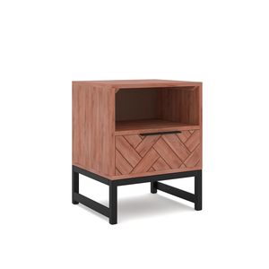 Bedside, Multipurpose for Living and <b>Bed</b> Room, Solid Wood, Natural Matte Finish - Product Image 1