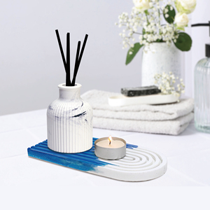 Bebox Ripple Cement Tray 170x84x10mm White Minimalist Storage For Bathroom Living Room Jewelry <b>Tools</b> - Product Image 2