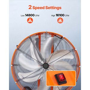 Ventilatore Industriale ad Alta Velocità da 42 Pollici con Pale in Alluminio Resistenti, 16100 CFM, 2 Velocità per Uso Industriale - Product Image 4