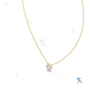 Lab Grown Diamond Cut Solitaire Floating <b>Pendant</b> Necklace 14K 18K <b>Solid</b> <b>Gold</b> Luxury Fine Women Dainty Jewelry Gift - Product Image 4