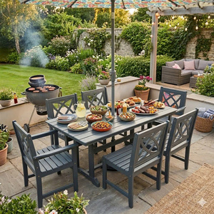 Modern Eco-Friendly Waterproof <b>Pine</b> Wood Dining Chair Outdoor Set - Product Image 1