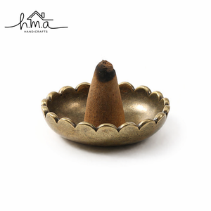 Moderno Porta Incienso de Latón con Base de Madera, Estilo Cuenco, Quemador de Varillas, Decorativo para el Hogar, Atrapador de Cenizas - Product Image 4
