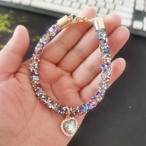 Collier pour animaux de compagnie, collier pour chat et chien avec pendentif cœur en diamant, bijoux de luxe, collier pour chiot en métal avec chaîne en strass et fermoir doré - Product Image 3