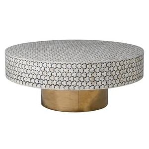 Exclusiva Mesa de Centro con Incrustaciones de Hueso, Mueble Artesanal con Mosaico, Diseño Elegante Hecho a Mano, Adorno Premium para el Salón - Product Image 2