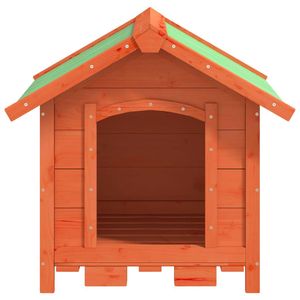 Solid <b>Wood</b> Pine <b>Dog</b> <b>Kennel</b> 25.6"x25.6"x24.2" Brown Pet House Furniture - Product Image 3