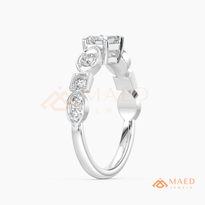 925 Sterling <b>Silver</b> <b>Emerald</b> Cut Moissanite Engagement <b>Ring</b> Geometric Wedding Band Luxury Bridal Jewelry USA - Product Image 6