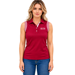 Crimson Equestrian Sleeveless Patch Collar <b>Polo</b> <b>Shirt</b> for <b>Women</b> Slim Fit Horse Riding Training Top Custom Wholesale Performance - Product Image 1