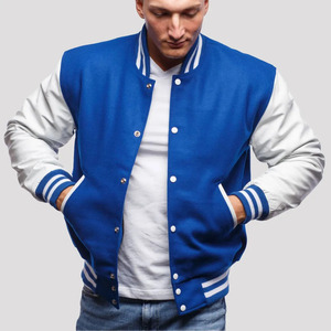 Blouson Bomber Tendance pour Homme en Laine et Cuir – Corps en Laine Premium, Manches en Cuir Véritable, Poignets Côtelés et Boutons Pression – Style Urbain - Product Image 6