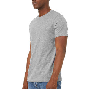 T-shirt décontracté pour homme avec logo frontal, respirant, séchage rapide, noir uni et gris clair, grande taille, coton gris, coupe classique - Product Image 1