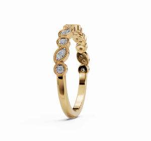 Anillo de Oro Genuino con Diamantes 9k 14k 18k Oro Blanco, Rosa y Amarillo Joyería Fina Minimalista Anillo Apilable Regalo de Boda para Ella Clásico - Product Image 2