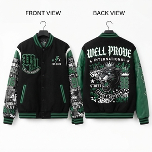 Mens Breathable Winter Heavyweight Wool Varsity <b>Jacket</b> <b>Navy</b> Red Custom Chenille Patches Cotton Lining - Product Image 6