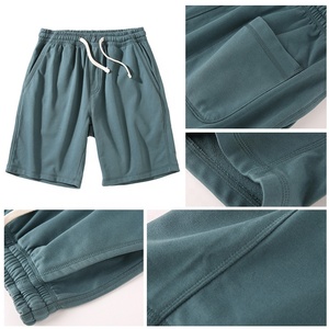 Nouvel ensemble tendance d'été pour hommes : short et t-shirt à manches courtes en coton/polyester délavé, couleur unie, confortable pour l'extérieur - Product Image 3