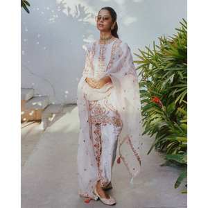 Conjunto de ropa de diseñador indio y pakistaní para fiesta, parte inferior superior y Dupatta - Product Image 5