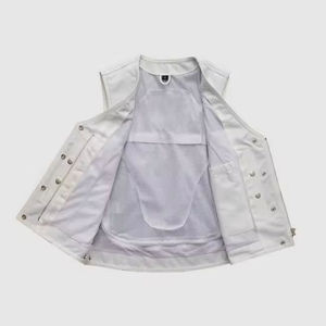 Gilet de moto vintage en cuir sans manches, respirant, surdimensionné, multi-poches, style club, couleurs personnalisées, logo OEM, vente en gros - Product Image 3