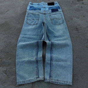 Vente en gros Nouvelle collection 2026 Jean en denim délavé coupe droite taille haute ample pour homme, en coton tissé, décontracté, pour le printemps - Product Image 2