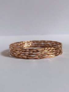 Belladec Handcrafted Twisted <b>Copper</b> <b>Bangle</b> Set Elegant Stackable Bracelet Artisan Hammered Jewelry Classic Gift for Women Delhi - Product Image 4