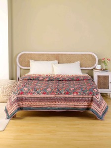 Bohemian Printed Cotton <b>Quilt</b> With Floral Pattern Handmade All-Season <b>Bedding</b> Set - Product Image 1