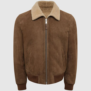 Chaqueta de Cuero para Hombre de Alta Calidad al por Mayor, Chaqueta de Aviador de Piel de Oveja, Chaqueta de Cuero para Hombre con Logotipo Personalizado para Invierno - Product Image 3