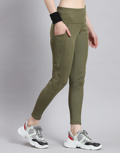 Leggings de sport pour femmes, taille mi-haute, respirants, unis, tricotés, extensibles, longueur intégrale, décontractés, pour le yoga et le fitness - Product Image 6