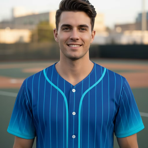 Maillot de baseball/jersey à col ras du cou, 100 % polyester respirant, grande taille, à séchage rapide, imprimé numériquement, personnalisable, vierge, vente chaude - Product Image 2