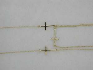 Collar con tres cruces de circonita natural, plata de ley 925, chapado en oro de 14 quilates, joyería fina, regalo para mujer - Product Image 5