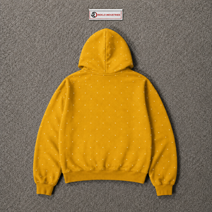 Sweat-shirt à capuche graphique doré avec motif abeille en strass, coupe oversize, streetwear, en coton délavé, unisexe, style urbain vintage - Product Image 6