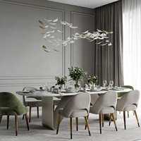 Lustre suspendu en céramique à pétales décoratifs de style moderne, blanc or, pour escaliers et halls