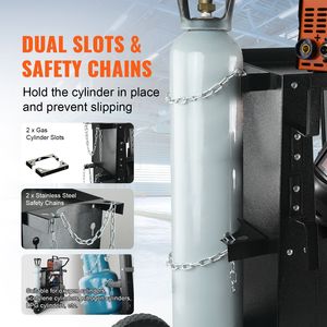 2-Tier Heavy Duty Welding Cart Anti Theft <b>Lockable</b> <b>Cabinet</b> 265LBS Weight Capacity 360 Degrees Swivel Wheels Welder Storage Cart - Product Image 5