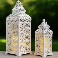 Lanterne marocaine de qualité export, tour à bougies, décoration pour la célébration de l'Aïd, style minaret, durable, écologique, lavable, personnalisable