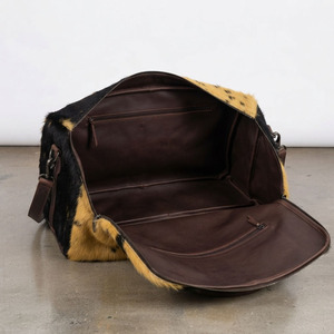 Sac de voyage en cuir de vachette de qualité supérieure, sac de sport personnalisé en cuir de vachette, sac de voyage week-end avec poche zippée en cuir de vachette OEM - Product Image 4