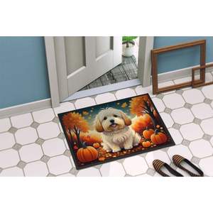 Coton De Tulear Fall <b>Doormat</b> Non-Slip <b>Washable</b> Low Pile 24H X 36W Indoor Outdoor Entryway Rug for Front Door - Product Image 4