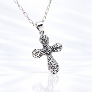 Handcrafted Silver 925 <b>Cross</b> Pendant with Oxidized Detail for Men and Women Spiritual Jewelry Daily & Any Occasion Wear - Product Image 2