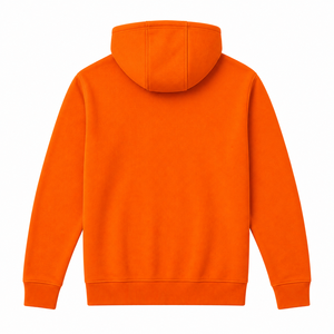 Sweat-shirt à capuche en polaire orange pour homme, coupe classique, pull décontracté, couleur unie, vêtement d'automne - Product Image 5