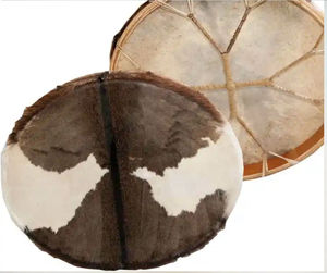 Tambor Chamánico Bellamente Pintado, Marco de Madera Tradicional, Estilo Vintage, Apto para Meditación y Rituales - Product Image 3