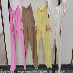 Cotton Slub <b>Pants</b> Elegant Party Wear OEM ODM Private Label Manufacturer - Product Image 2