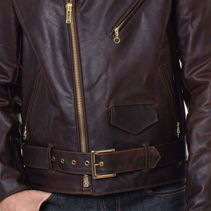 Finer Threads OEM Custom Black Genuine Cow Leather Breathable High Quality High Street Style Hip Hop <b>Stand</b> Jacket Full Men - Product Image 3