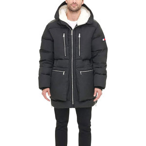 Men’s Heavyweight Quilted Sherpa Hooded Parka Warm Insulated Winter Coat <b>Fleece</b> <b>Lined</b> Hood Thick Durable Cold Weather Outerwear - Product Image 1