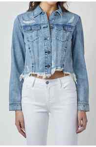 Outfitize Chaqueta vaquera oversize estilo boyfriend para mujer, desgastada y rasgada, estilo streetwear, holgada - Product Image 5