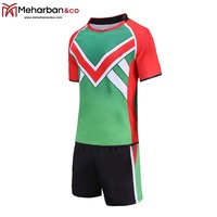 Ensembles de maillots et shorts de rugby unisexes personnalisés en gros, service OEM, sublimation, respirant, séchage rapide, antibactérien