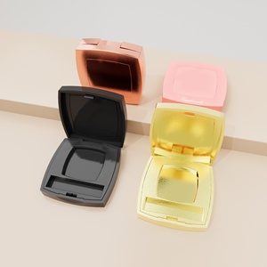 Estuche de Maquillaje Compacto Cuadrado 3G con Contorno, Negro Brillante, para Polvo de un Solo Color, con Compartimento para Brocha - Product Image 4