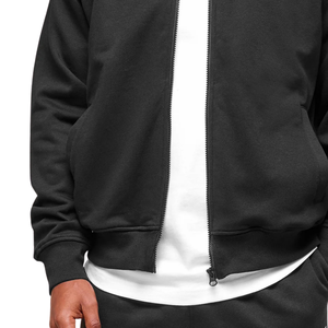 Chaqueta Deportiva Negra de Tricot para Hombre, Corte Holgado, Cierre Completo, Ropa Deportiva, Entrenamiento, Gimnasio, Casual, Streetwear, Activewear - Product Image 6