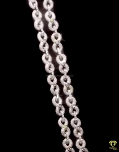 <b>Infinity</b> Link Chain VVS1 Quality Round Cut Moissanite Diamond Pass 925 Sterling Silver Tester Round diamond Bezal settings gift - Product Image 2