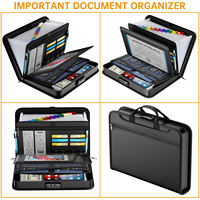 Organisateur de fichiers accordéon extensible ignifuge et résistant à l'eau avec serrure à combinaison en tissu de coton, design moderne, multi-poches