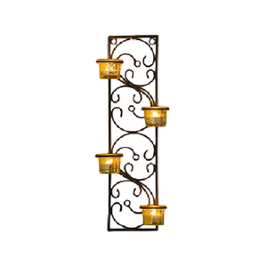 งานศิลปะตกแต่งผนังโลหะทันสมัยสำหรับตกแต่งบ้านหรูหรา พร้อมเคลือบสีดำและไฟส่องสว่าง - Product Image 3