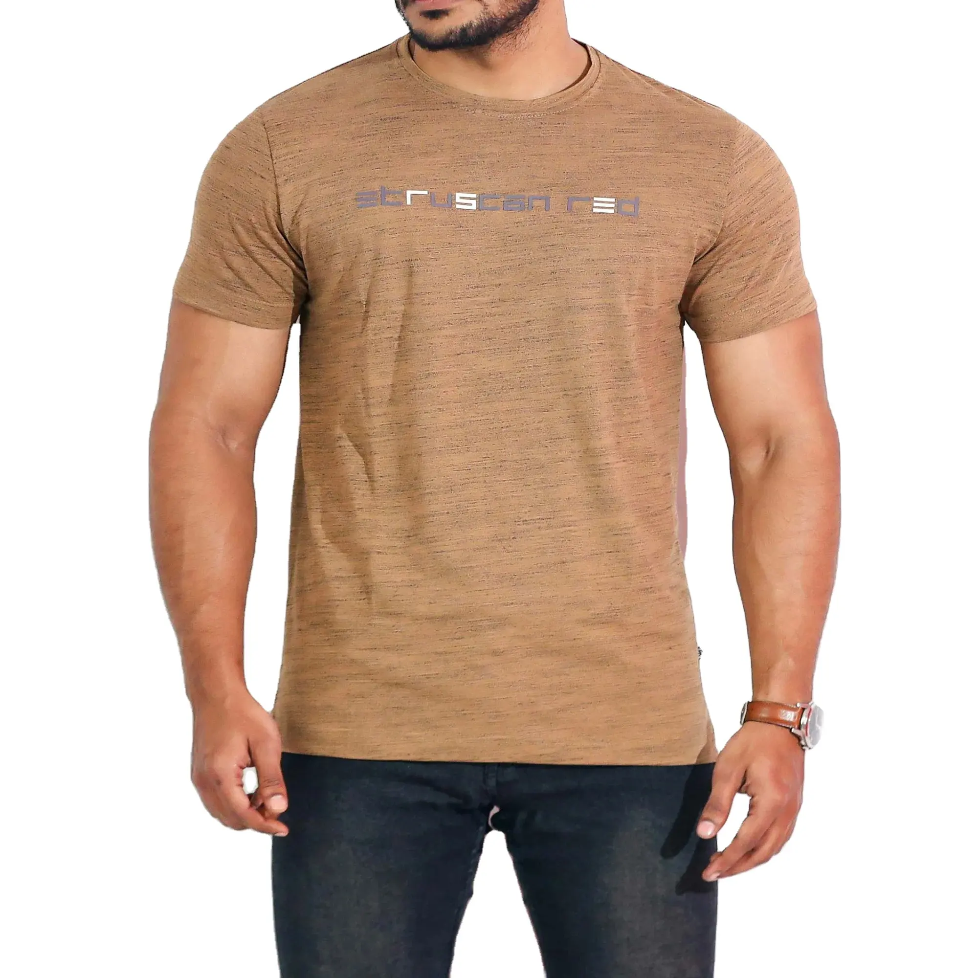 OEM ilk kalite moda adamın T-shirt boy damla omuz T-shirt özel baskı dayanıklı boş yaz özel T-shirt