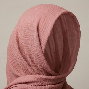 Hijab carré de luxe 90x90cm avec nœud perlé et pompon, dernier design unique, foulard en mousseline, cristal, doux, premium, élégant, châle stylé - Product Image 4