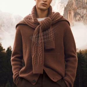 Venta Directa de Fábrica, Suéter Cárdigan 100% Algodón, Color y Logotipo Personalizados, Tejido Flexible, Servicio OEM, Invierno - Product Image 6