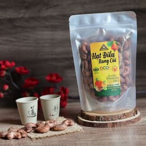 Noix de cajou grillées bio certifiées ISO du Vietnam, qualité supérieure, non décortiquées, W180, 250g, fermeture éclair, prix direct usine, saveur beurrée et salée - Product Image 1