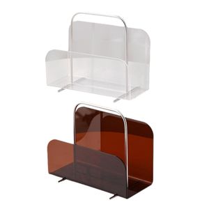 Strong Transparent Acrylic Bookend Pair For Heavy Books Decorative <b>Shelves</b> And Office <b>Storage</b> Use - Product Image 1