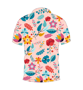 เสื้อโปโลผู้ชายสีชมพูพิมพ์ลายดอกไม้หลากสีลำลองแขนสั้นแฟชั่นฤดูร้อน - Product Image 5